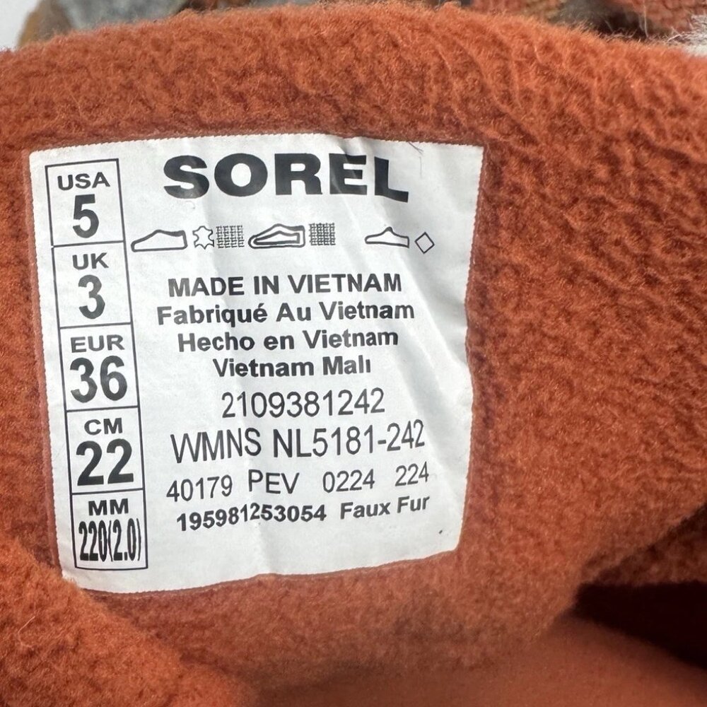 Sorel ONA AVE Alpine WP Fleece Lined Waterproof Leather Boots US SIZE 5 - Picture 9 of 10